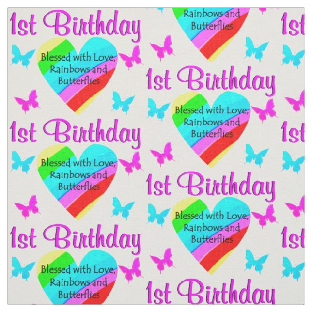 PRECIOUS RAINBOW 1ST BIRTHDAY FABRIC (Swatch)