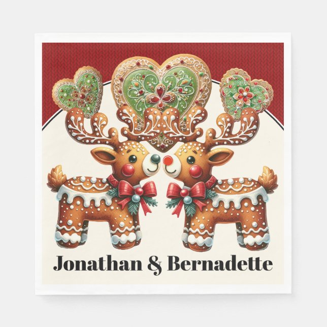 Precious Reindeer Love  Napkin (Front)