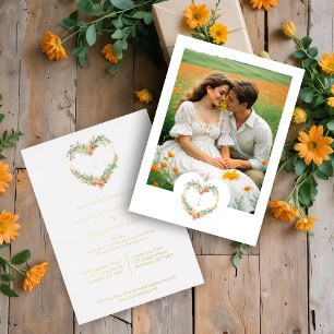Precious Romantic Orange Green Floral Heart Shape