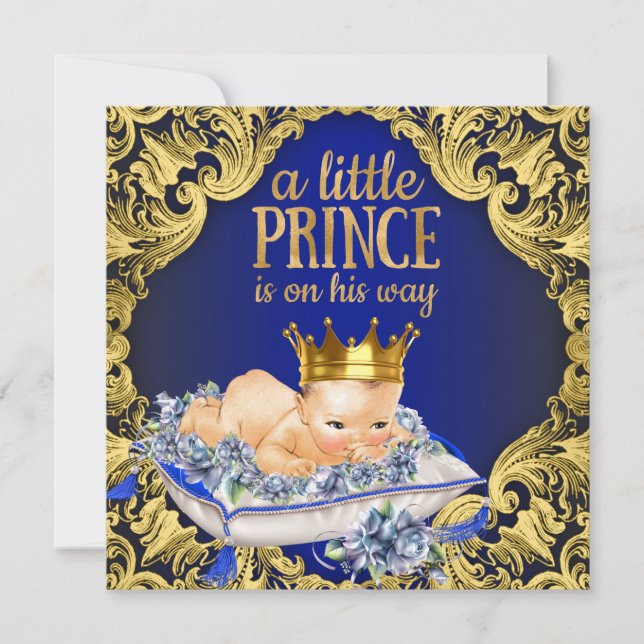 Precious Royal Prince Baby Shower Invitation (Front)
