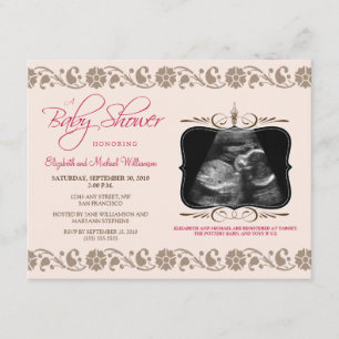 Precious Sonogram Baby Shower Invitation (pink)