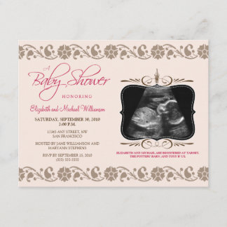 Precious Sonogram Baby Shower Invitation (pink)