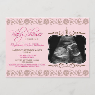 Precious Sonogram Baby Shower Invitation (pink)