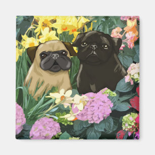 Precious Spring Pugs Magnets