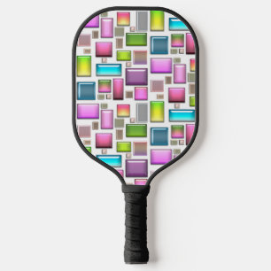 Precious stones and mother of pearl pickleball paddle