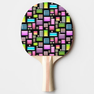 Precious stones and mother of pearl ping pong paddle
