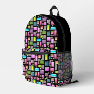 Precious stones and mother of pearl printed backpack