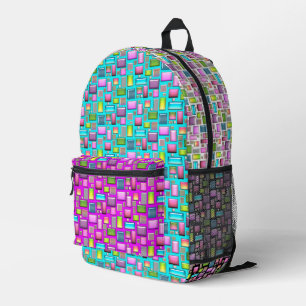 Precious stones and mother of pearl printed backpack