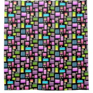 Precious stones and mother of pearl shower curtain