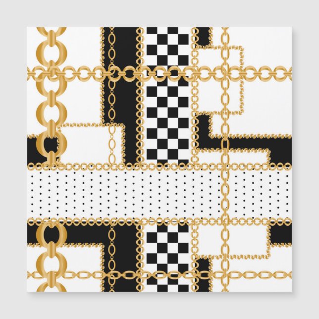 Precious stones, gold chains, seamless pattern. (Front)