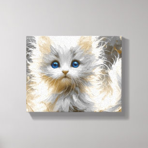 Precious White Kitten Canvas Print