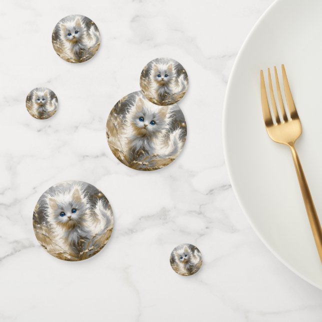 Precious White Kitten  Confetti (Group)