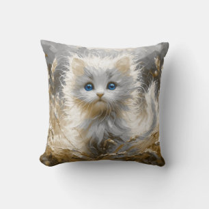 Precious White Kitten  Cushion