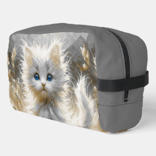 Precious White Kitten Dopp Kit