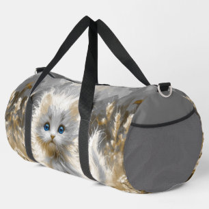 Precious White Kitten  Duffle Bag
