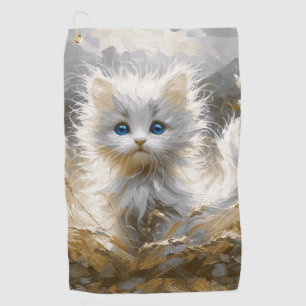 Precious White Kitten  Golf Towel