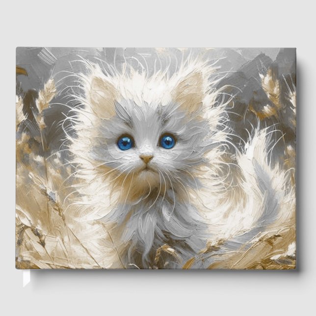 Precious White Kitten  Guest Book (Front)