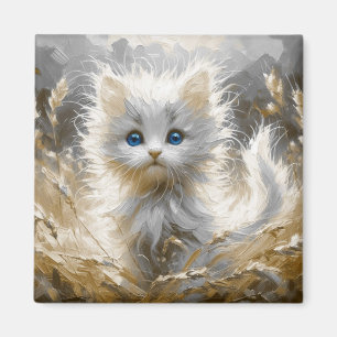 Precious White Kitten Magnet