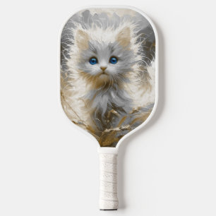 Precious White Kitten Pickleball Paddle