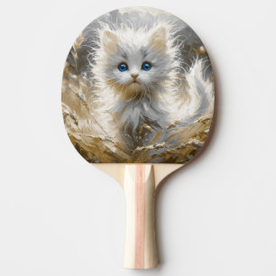 Precious White Kitten  Ping Pong Paddle