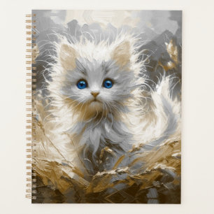 Precious White Kitten  Planner