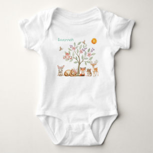 Precious Woodland Animals  Baby Bodysuit