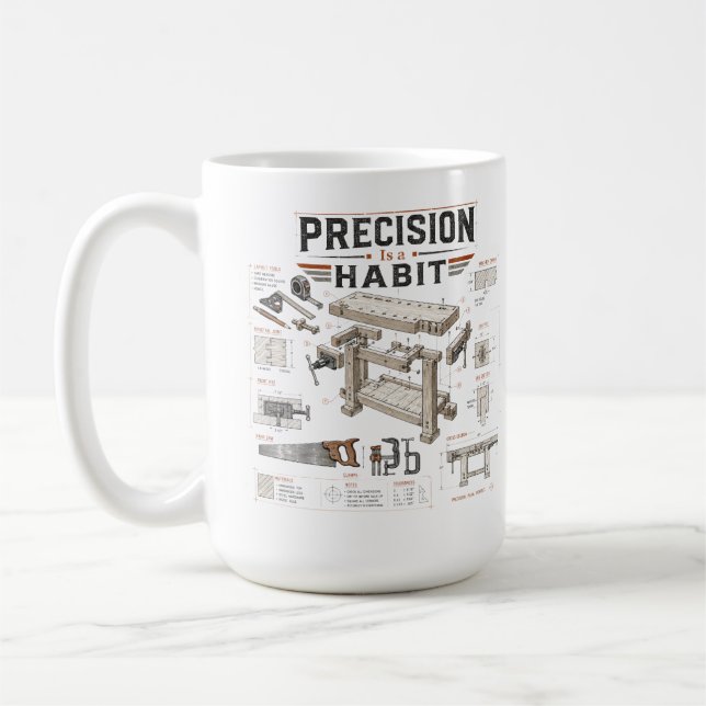 Precision Is a Habit Blueprint Mug (Left)