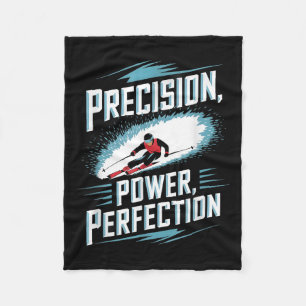 Precision Power Perfection Alpine Skiing  Fleece Blanket