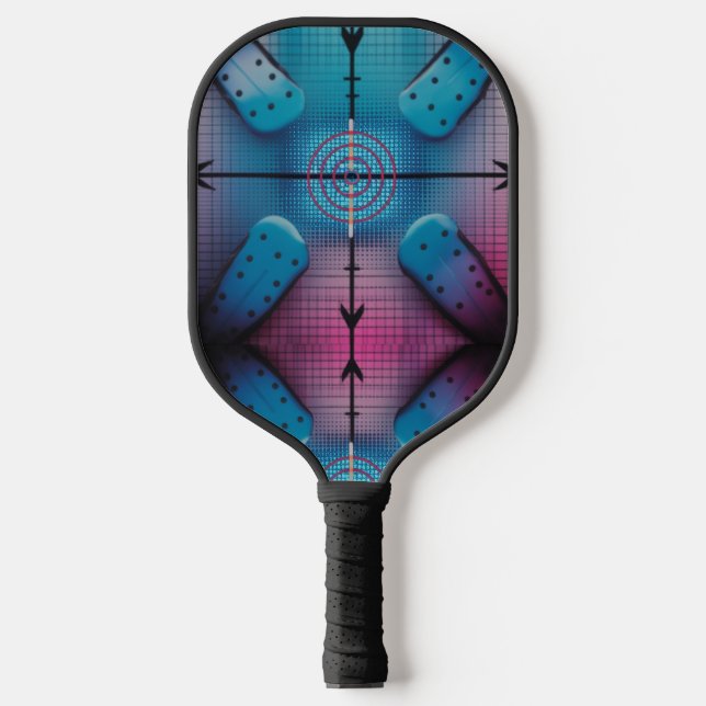 Precision Target Aqua Dot Grid Pro Pickleball  Paddle (Front)