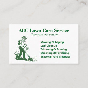 Precision Trim Lawn Care  Business Card