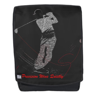 Precision Wins Quietly Golf Typography Motivationa Backpack