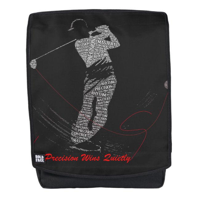 Precision Wins Quietly Golf Word Art Backpack (Front)