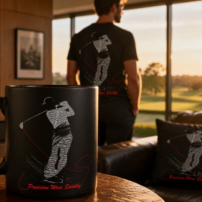 Precision Wins Quietly Golf Word Art Coffee Mug (Creator Uploaded)