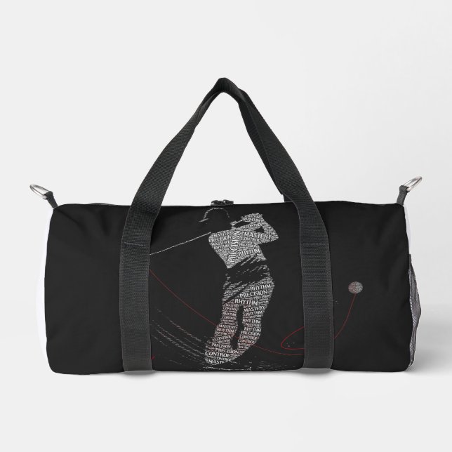 Precision Wins Quietly Golf Word Art Duffle Bag (Front)