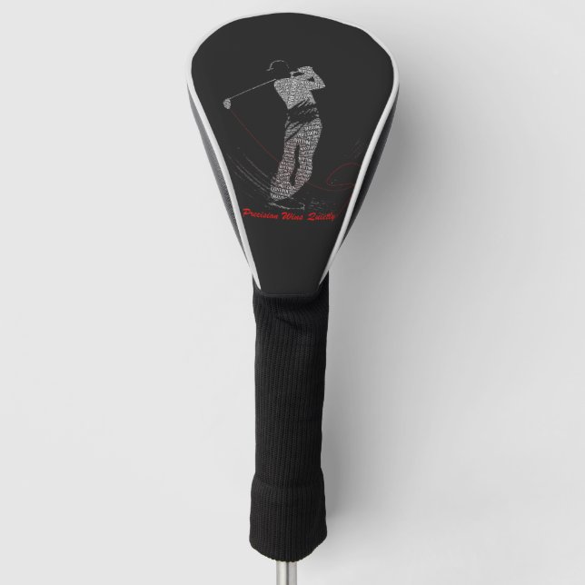 Precision Wins Quietly Golf Word Art Head Cover (Front)