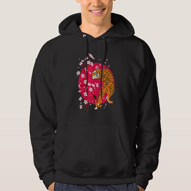 Predator Cherry Blossom Asia Wildlife Animal Wild  Hoodie (Front)