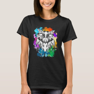 Predator Wise Bird Forest Animal Colorful Owl 1 T-Shirt