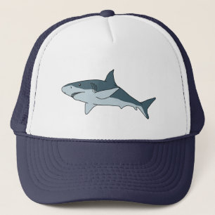 Predatory shark trucker hat
