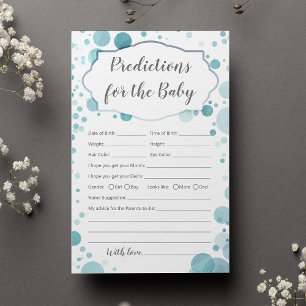 Predictions & Advice for baby boy blue shower game