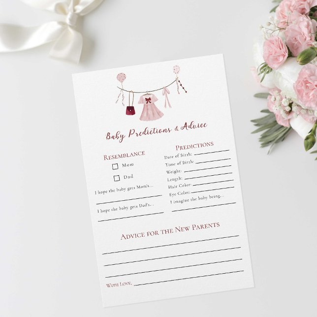 Predictions Advice Little Sweetheart Baby Shower  Flyer (Creator Uploaded)