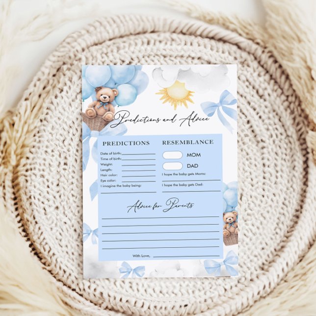 Predictions and Advice Bear Baby Shower Games (Creator Uploaded)