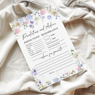 Predictions and Advice card   Baby Shower game 