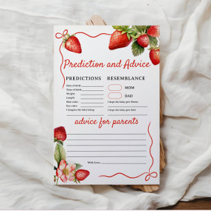 Predictions and Advice Game Card Paper Sheet