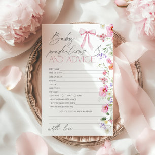 Predictions and Advice Pink Bow Wildflower card