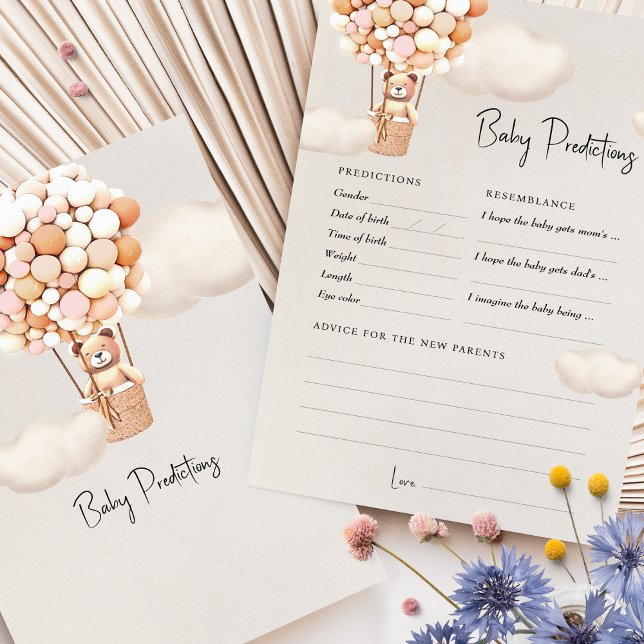 Predictions Baby Shower Game Advice Bear Balloons (Creator Uploaded)