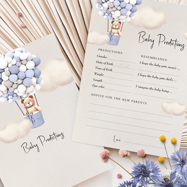 Predictions Baby Shower Game Advice Bear Balloons (Creator Uploaded)