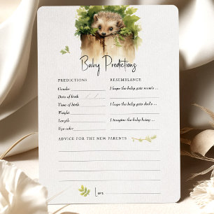 Predictions Baby Shower Game Advice Hedgehog Invitation