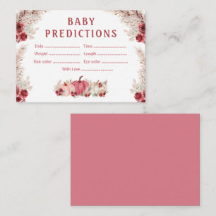 Predictions Fall Pumpkin Baby Shower Game Card