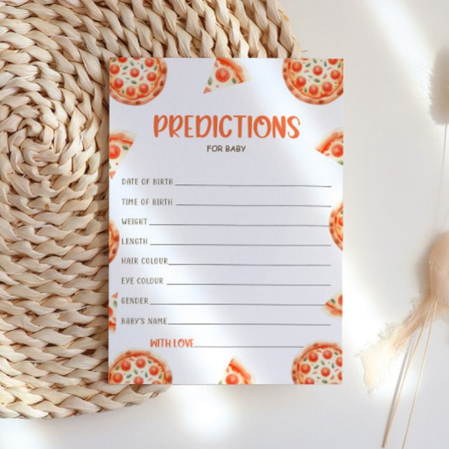 Predictions For Baby Card, Pizza Baby Shower Card (Creator Uploaded)