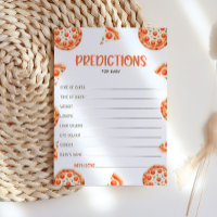 Predictions For Baby Card, Pizza Baby Shower Card